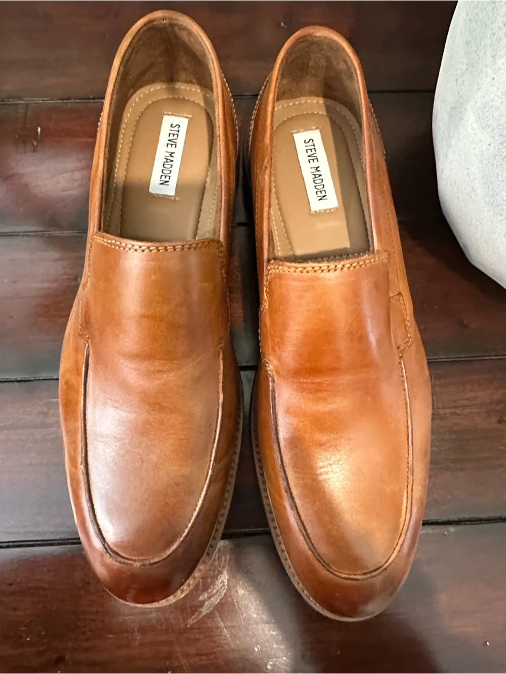 Steve Madden Tan Leather Slip-On Loafers
